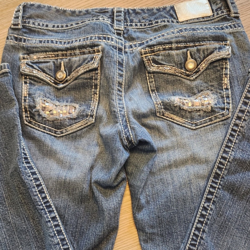 ✨️Miss Me Sequin Distressed Bootcut Jeans. Denim Y2K Y2K-ERA Western Bling Flare